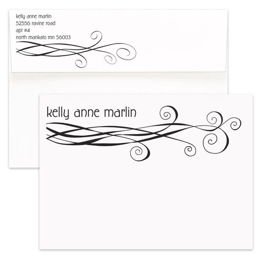 Modern Swirl Flat Note Cards